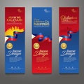 Set vertical banner design template. Happy Independence Day Philippines modern background