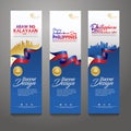 Set vertical banner design template. Happy Independence Day Philippines modern background