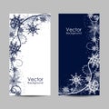 Set of vertical banners. Beautiful winter pattern with snowflakes and swirls Royalty Free Stock Photo