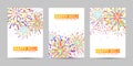 Set of  vertical banners with color fireworks on white background for holy festival holiday design Royalty Free Stock Photo