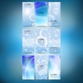 Set of vertical banners. Drops in the blue water Royalty Free Stock Photo