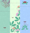 Set of vertical banners with floral elements and place for your text. Royalty Free Stock Photo