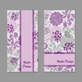 Set of vertical banners with flowers