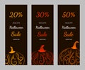 Set of vertical banners with pumpkins sale Royalty Free Stock Photo