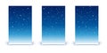 Set of vertical banners with shiny stars on night sky Royalty Free Stock Photo