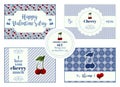 A set of vertical cards for st.Valentine`s day Royalty Free Stock Photo