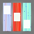 Set of Vertical Colorful Banners. Abstract Geometric ornament. V