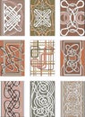 Set of vertical knot decorative patterns Royalty Free Stock Photo