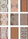 Set of vertical knot ornamental patterns Royalty Free Stock Photo