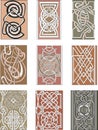 Set of vertical knot ornamental patterns Royalty Free Stock Photo