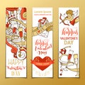 Set of vertical love banners. Royalty Free Stock Photo
