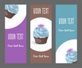 Set of vertical narrow banners with cake Royalty Free Stock Photo