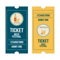 Set of vertical oktoberfest ticket templates with beer festival entrance ticket design.