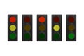Set of vertical traffic lights.