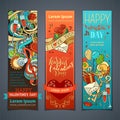 Set of vertical Valentine's banners. Royalty Free Stock Photo