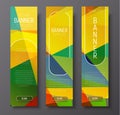 Set of vertical web banners with abstract colorful polygonal background Royalty Free Stock Photo
