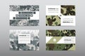 Set of Veterans Day brochure, poster templates in khaki style. Beautiful design and layout