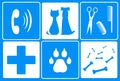 Set with veterinary symbol and animal supplies goo