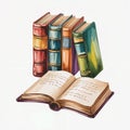 A set of vibrant, colorful books is elegantly Royalty Free Stock Photo