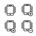 set of vibration Smartphone icons. Element of phone icons for mobile concept and web apps. Thin line icons for website design and