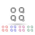 Set of vibration smartphone multi color icon. Simple thin line, outline vector of phone icons for ui and ux, website or mobile