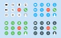 Set of Video call icons for screen template online video app. Video conference and online meeting workspace collections buttons Royalty Free Stock Photo