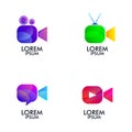 Set Of Video Cameras Icon Design Templates