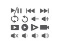 Set of video icons for logo design illustrator, play and pause and repet symbol