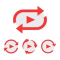 Set of video play button like simple replay icon Royalty Free Stock Photo