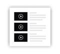 Set of video player and text comment for popular webpage. Web element for social media site. Video player template Royalty Free Stock Photo