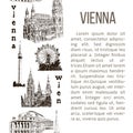 Set of Vienna symbols. vertical stripe with description text.