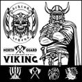 Set of viking emblems, labels and logos.