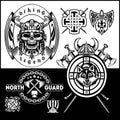 Set of viking emblems, labels and logos.