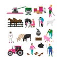 Set of village people, flat design, isolated