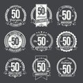 Set of Vintage Anniversary Badges 50th Year Celebration.