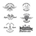 Set of vintage auto service labels Royalty Free Stock Photo