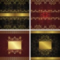 Set of vintage backgrounds with frames Royalty Free Stock Photo