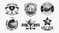 Set of vintage badge emblem Golf club, golf tournament logo vector icon Royalty Free Stock Photo