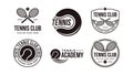 Set of vintage badge emblem Tennis club logo, Tennis tournament vector icon Royalty Free Stock Photo