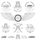 Set of vintage badges car club and garage Royalty Free Stock Photo