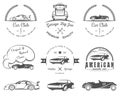 Set of vintage badges car club and garage Royalty Free Stock Photo