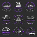 Set of vintage badges car club and garage Royalty Free Stock Photo