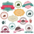 Set of vintage bakery badges Royalty Free Stock Photo