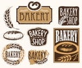 Set of vintage bakery labels, badges and design elements. Royalty Free Stock Photo