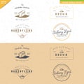 Set of Vintage bakery logo design