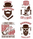 Set of vintage barber shop emblems, badges and design elements. for logo, label, sign Royalty Free Stock Photo