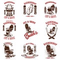Set of vintage barber shop emblems, badges and design elements. for logo, label, sign Royalty Free Stock Photo