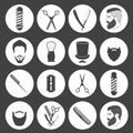 Set of vintage barber shop icons Royalty Free Stock Photo