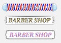Set of vintage barber shop logo