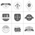 Set of vintage barber shop logo, labels, badges